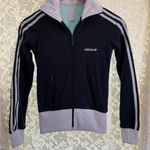 Adidas Vintage  originals Navy turquoise White track Jacket XS Photo 3