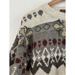 Noba Vintage Italian Wool Blend Fair Isle Crewneck Sweater Women’s Size Large Green Photo 2