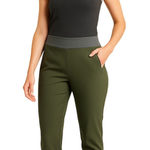 Kirkland Signature Ladies’ Ankle Pant Olive Green w/ Gray Trim Size M (NWT) Size M Photo 0