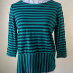 Madewell ‎ green and black striped top Photo 0