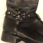 Tory Burch  Tall Black Leather Boots w Silver Hardware - Size 6 Photo 2