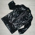 High point New York women’s long sleeve button front sequin blazer jacket small Photo 0