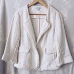 New York & Co. NY&Co. White Textured Blazer, M Photo 0