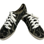 Coach  DEE Black/Gray Monogram C Fabric Sneakers Women's Shoes‎ Size 8 Photo 0