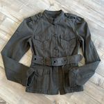 Sanctuary  Surplus Military Jacket Green Sz M Belted Ruffle Collar Photo 1
