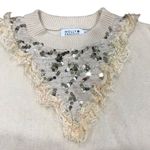 Molly Bracken  Cream Sequin & Lace sweater Small S pretty warm apres ski lodge Photo 1
