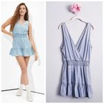 American Eagle Denim Ruffle Romper Photo 1