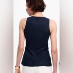 Madewell Womens Blue Linen Scoopneck Cutaway Vest Photo 1