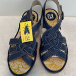 Fly London  Leather Braided front Wedge Sandals Lipstick size 38 Photo 0