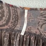 Free People  Fiona Print Top Surplice Statement Sleeve Blouse Shirt Medium Photo 2