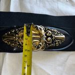Elegant Vintage Black and Gold Women's stretchy elastic Belt Photo 9
