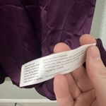 Eileen Fisher Dress Shift Satin Handkerchief Hem Purple Raisin Size Medium Slip Photo 3