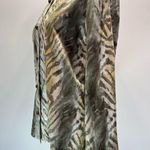 Chico's Chico’s Olive Gold Bronze & Ivory Animal Striped Button Front Jacket Size 1/M Photo 4