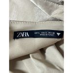 ZARA Women's Gold Tan Satin Sleeveless Cami Camisole Cowl Neck Crop Tank Top L Photo 3