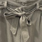 Gap Paper Bag Waist Wide Leg Linen Pants Olive Green Size 14 Minimalist Preppy Photo 3