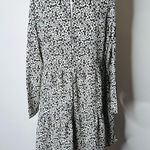 ASOS Leopard Long Sleeve Tiered Smock Mini Dress Black Size 8 Photo 6