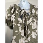 Blu Pepper  Square Neck Tiered Baby Doll Green Floral Dress Cottagecore Small Photo 4