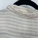 CP Shades  Oversized Linen Button Up Shirt Tan Striped Size Medium Lagenlook Top Photo 5