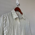 Passports White & Green Striped Button Up Photo 2