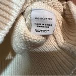 525 America 525 Sweater Pullover Crewneck Puff Sleeves Cream Ivory Beige Cotton Size Small Photo 5