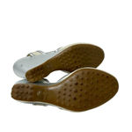 The Original Car‎ Shoe Silver Metallic Canvas Wedge Sandal Size 40.5 US 10.5 Photo 6