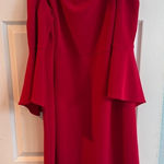 Catherines  1X Red cold shoulder dress 18/20W Bell Sleeve Cocktail party stretch Photo 0