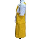 Donna Toran Vintage Yellow & White Colorblock Suit Dress & Blazer Size 8 Gold Photo 3