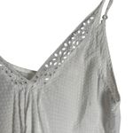 Oscar de la Renta  Pink Label White Cotton V-Neck Eyelet Slip Pajama Dress Size L Photo 2