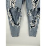 American Eagle  Medium Wash Distressed Holey Mom Jeans Women Size 2 100% Cotton Photo 2