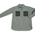 Lululemon  Grid Fleece Hiking Overshirt Laurel Green Medium Olive Snap Button Top Photo 0