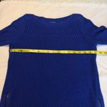 Calvin Klein  Boatneck Sweater Women’s Size M Royal Blue Zipper Detail Nautical Photo 9