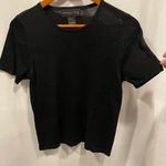 August Silk Cute vintage 90’s Black silk short sleeve sweater baby scalloped collar sleeves Photo 7