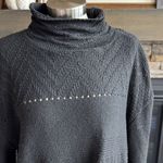 John + Jenn  Black Cowl Neck Sweater with Fringe Photo 3
