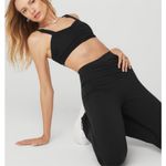 Alo Yoga Alo Airbrush High-Waist Cinch Flare Leggings in Black Photo 2