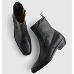 Madewell NEW Sz 8 The Idris Ankle Boot Black Leather Western Square Toe NX431 Photo 2