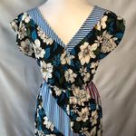 Bobeau Maxi Floral Striped Tropical Print Dolman Sleeves Maxi Dress Women's XS Photo 4