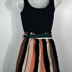 SheIn Black Ribbed Striped Paper Bag Waist Tie Romper Jumpsuit XS Travel Beach Photo 3