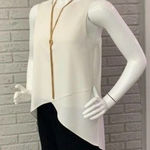 Amanda Uprichard  cream top blouse small high‎ low Photo 0