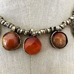 Silver tone Carnelian Tribal necklace Fish pattern Photo 6