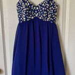 B Darlin Blue Silver Embellished Cocktail Sundress Photo 0