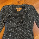 Tory Burch Black & White Speckled Knot Silk Dress Photo 1