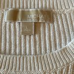 Michael Kors Knit Side Tie Pullover Sweater Gold Grommets White L Photo 6