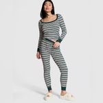 PINK - Victoria's Secret Victoria’s Secret Striped Green and White Thermal Sleepwear Pajamas PJs Set Photo 1