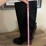 Lucky Brand Yacie Tall Boots Wedge Heel Black Distressed Wax Women’s Size 8 Photo 10