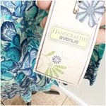 Avenue Handcrafted Tunic Plus Size 26/28 NWT Tropical Print Studded Neckline Blu Photo 11