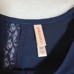 Xhilaration  Crew Neck Lace Trim Blouse Size S Boho Chiffon High Low Hem Casual Photo 3