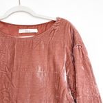 TELA Tortellino Dusty Rose Pink Quilted Velvet Long Sleeve Top Photo 6