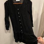 Carly Jean Los Angeles  button front lace ruffle whimsigoth mini dress tunic boho Photo 0
