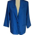 Vtg 90s Bright Blue Blazer Size 10 Photo 0