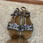 Naot Size 42 11 Elinor Mirror Leather Metallic Sandals Silver Photo 1